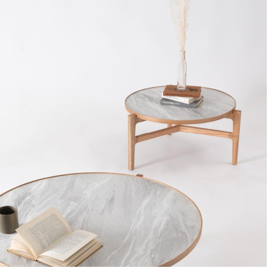 ローテーブル 直径66.5cm センターテーブル リビング おしゃれ 丸 小さい 完成品 大理石調 てーぶる 一人暮らし 北欧 シンプル ブラック ナチュラル form 東谷 | 東谷 | 12
