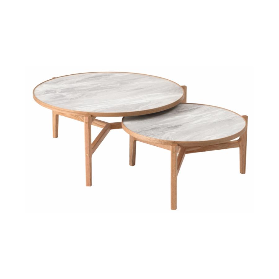 ローテーブル 直径66.5cm センターテーブル リビング おしゃれ 丸 小さい 完成品 大理石調 てーぶる 一人暮らし 北欧 シンプル ブラック ナチュラル form 東谷 | 東谷 | 19