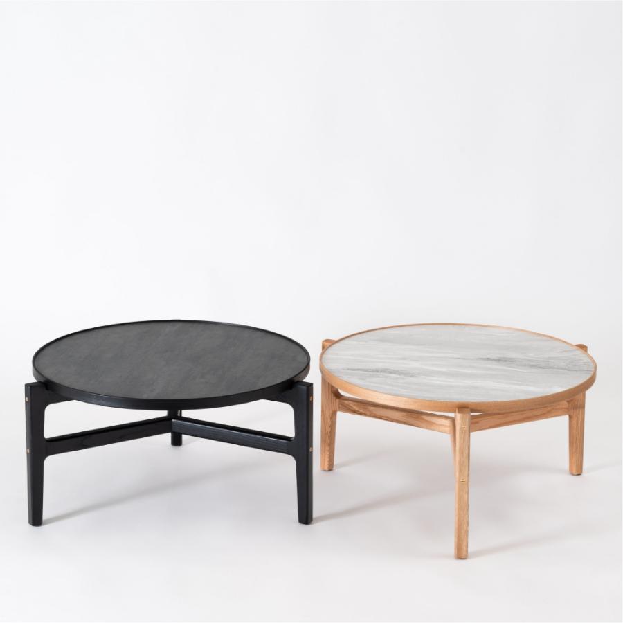 ローテーブル 直径66.5cm センターテーブル リビング おしゃれ 丸 小さい 完成品 大理石調 てーぶる 一人暮らし 北欧 シンプル ブラック ナチュラル form 東谷 | 東谷 | 08