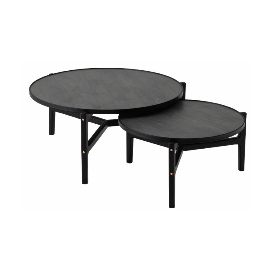 ローテーブル 直径86.5cm センターテーブル リビング おしゃれ 丸 完成品 大理石調 てーぶる 一人暮らし 北欧 シンプル 木製 ブラック ナチュラル form 東谷 | 東谷 | 16