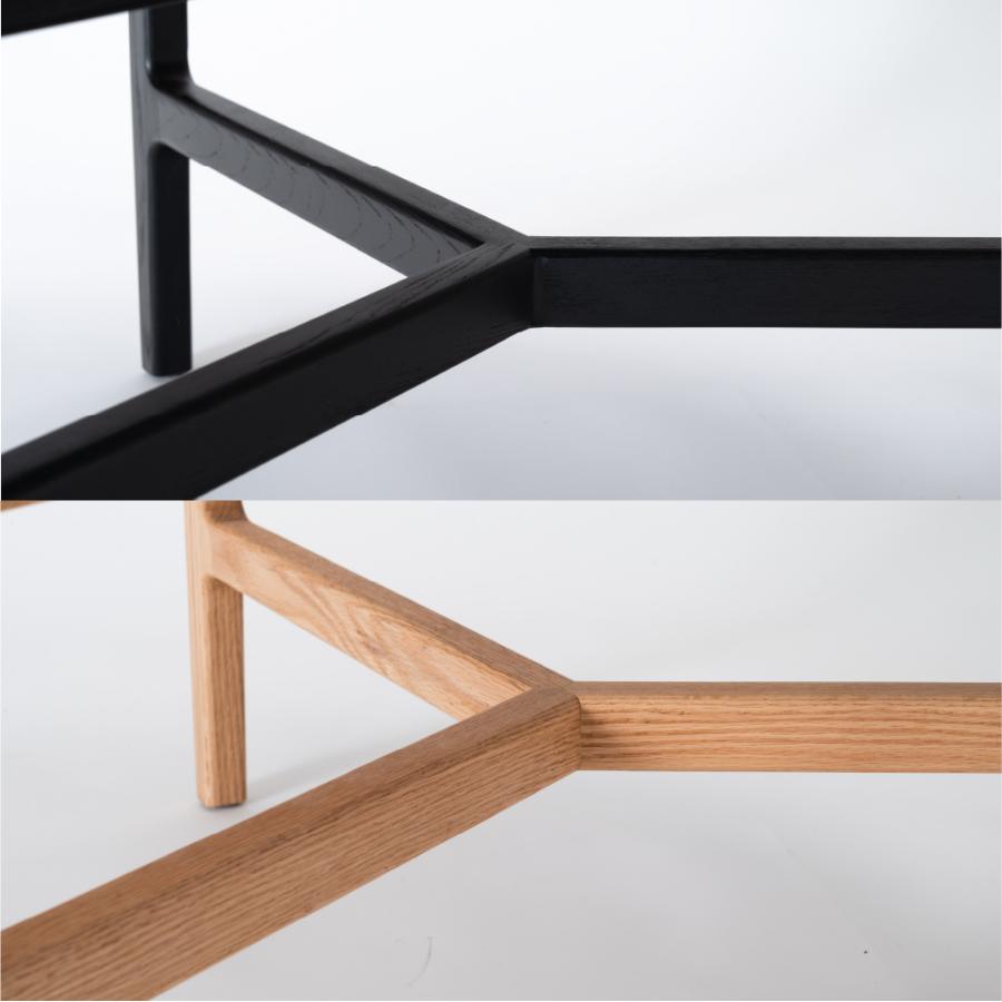 ユニークな形状の木製テーブル ユニークなデザインの木製テーブル（紳士型）