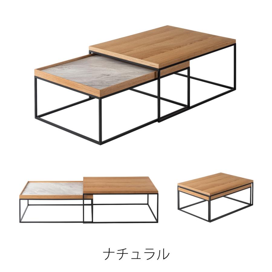 ローテーブル 2個セット センターテーブル リビング おしゃれ ネストテーブル 大理石調 てーぶる 正方形 北欧 シンプル モダン ナチュラル ブラック form 東谷 | 東谷 | 17