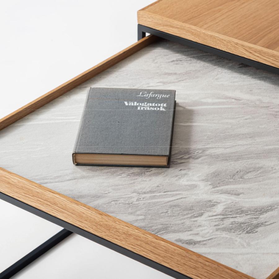 ローテーブル 2個セット センターテーブル リビング おしゃれ ネストテーブル 大理石調 てーぶる 正方形 北欧 シンプル モダン ナチュラル ブラック form 東谷 | 東谷 | 03