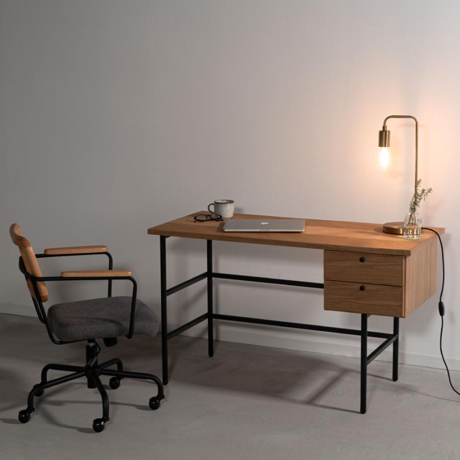 デスク 幅120cm パソコンデスク 机 学習 勉強 pcデスク収納 書斎 おしゃれ テレワーク 作業 引き出し つくえ 木製 天然木 ナチュラル ブラウン form 東谷 | 東谷 | 12