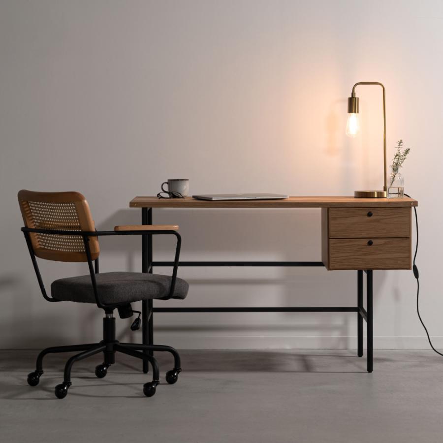 デスク 幅120cm パソコンデスク 机 学習 勉強 pcデスク収納 書斎 おしゃれ テレワーク 作業 引き出し つくえ 木製 天然木 ナチュラル ブラウン form 東谷 | 東谷 | 13