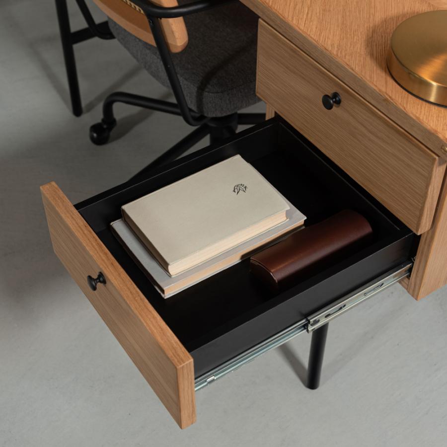 デスク 幅120cm パソコンデスク 机 学習 勉強 pcデスク収納 書斎 おしゃれ テレワーク 作業 引き出し つくえ 木製 天然木 ナチュラル ブラウン form 東谷 | 東谷 | 07