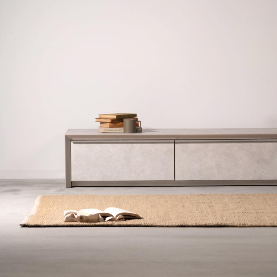 テレビ台 テレビボード 幅180cm ローボード 収納 棚板 引き戸 扉付き スライド 大きい 55インチ 55型 石目調 モルタル調 木目調 グレー おしゃれ form 東谷 | 東谷 | 13