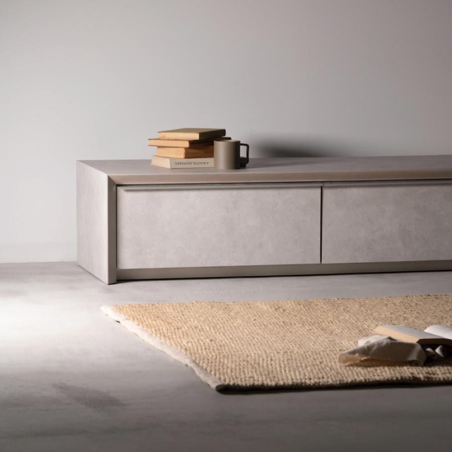 テレビ台 テレビボード 幅180cm ローボード 収納 棚板 引き戸 扉付き スライド 大きい 55インチ 55型 石目調 モルタル調 木目調 グレー おしゃれ form 東谷 | 東谷 | 14