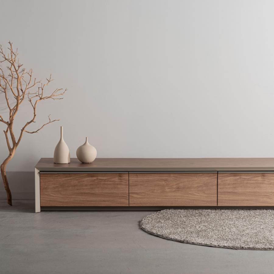 テレビ台 テレビボード 幅180cm ローボード 収納 棚板 引き戸 扉付き スライド 大きい 55インチ 55型 石目調 モルタル調 木目調 グレー おしゃれ form 東谷 | 東谷 | 16