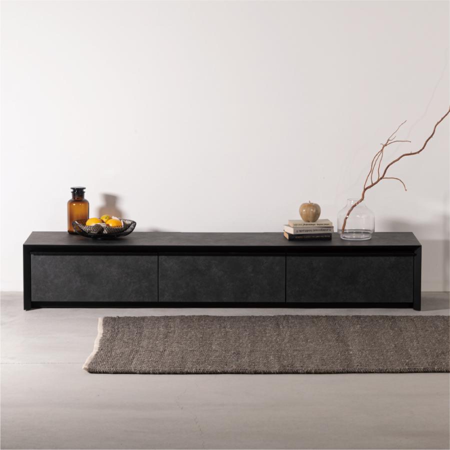 テレビ台 テレビボード 幅180cm ローボード 収納 棚板 引き戸 扉付き スライド 大きい 55インチ 55型 石目調 モルタル調 木目調 グレー おしゃれ form 東谷 | 東谷 | 11