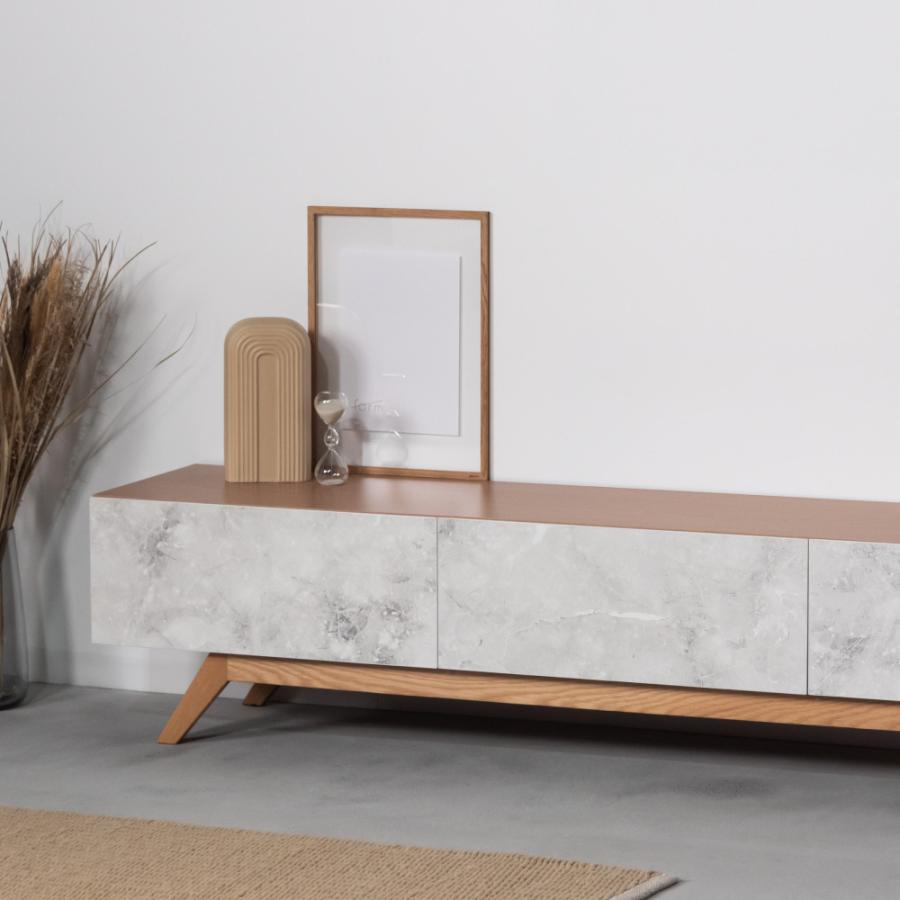 テレビ台 テレビボード 幅180cm ローボード 収納 棚板 引き戸 扉付き スライド 大きい 55インチ 55型 石目調 木目調 おしゃれ ナチュラル ブラック form 東谷 | 東谷 | 13