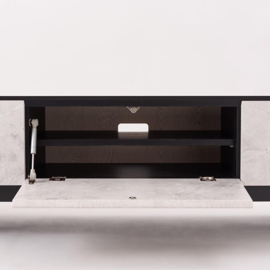 テレビ台 テレビボード 幅180cm ローボード 収納 棚板 引き戸 扉付き スライド 大きい 55インチ 55型 石目調 木目調 おしゃれ ナチュラル ブラック form 東谷 | 東谷 | 03