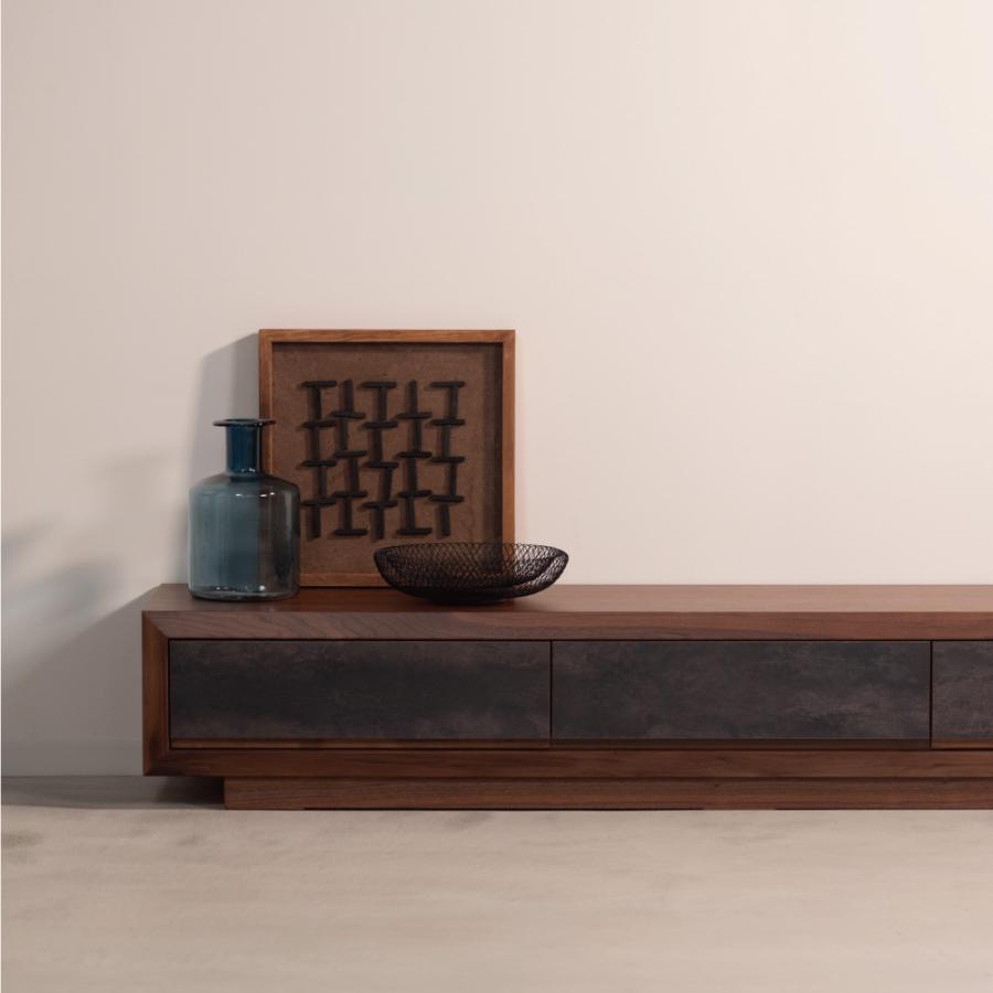 テレビ台 テレビボード 幅180cm ローボード 収納 棚板 引き戸 扉付き スライド 大きい 55インチ 55型 木目調 石目調 おしゃれ ナチュラル ブラウン form 東谷 | 東谷 | 16