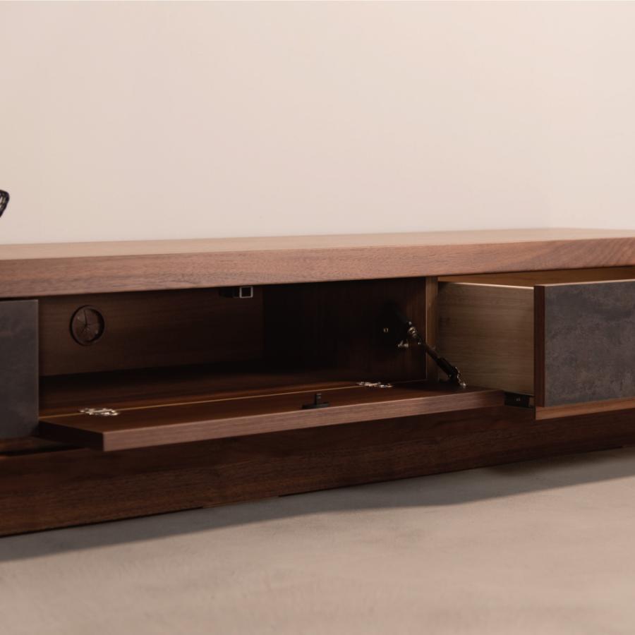 テレビ台 テレビボード 幅180cm ローボード 収納 棚板 引き戸 扉付き スライド 大きい 55インチ 55型 木目調 石目調 おしゃれ ナチュラル ブラウン form 東谷 | 東谷 | 07