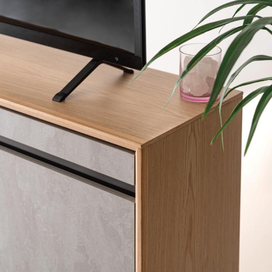 キャビネット サイドボード リビング 収納 棚 木製 チェスト 幅100cm ガラス 扉付き 北欧 グレー 天然木 おしゃれ スリム 大理石柄 ナチュラル モダン form 東谷 | 東谷 | 03