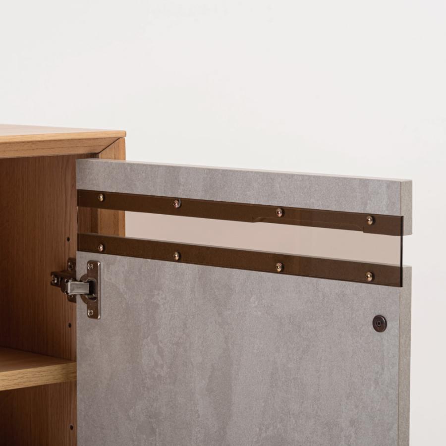 キャビネット サイドボード リビング 収納 棚 木製 チェスト 幅100cm ガラス 扉付き 北欧 グレー 天然木 おしゃれ スリム 大理石柄 ナチュラル モダン form 東谷 | 東谷 | 05