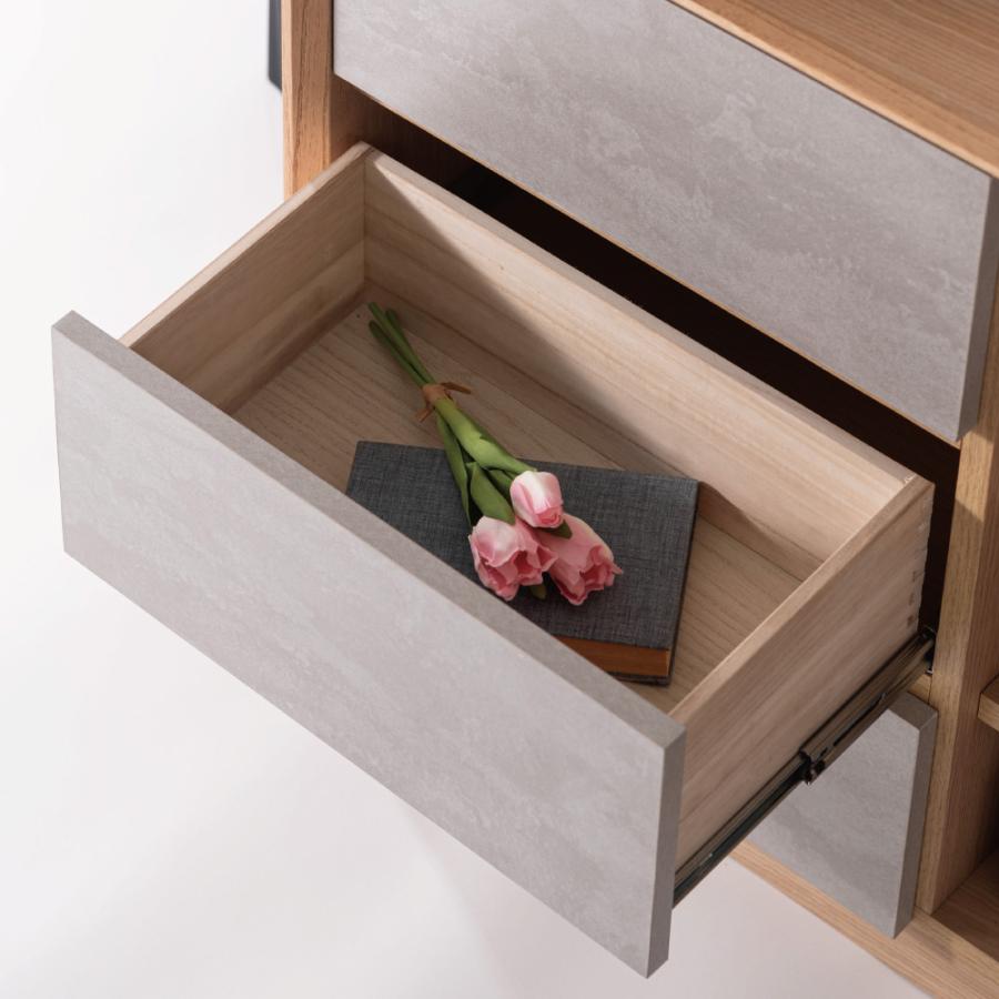 キャビネット サイドボード リビング 収納 棚 木製 チェスト 幅100cm ガラス 扉付き 北欧 グレー 天然木 おしゃれ スリム 大理石柄 ナチュラル モダン form 東谷 | 東谷 | 09