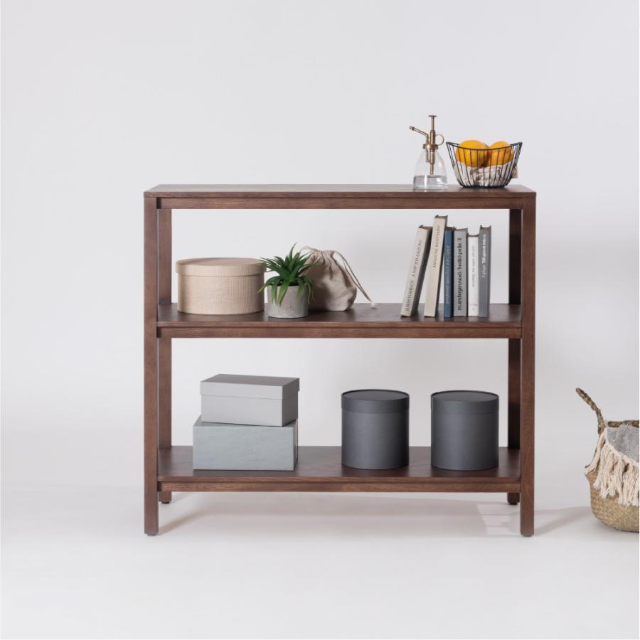 棚 ラック 幅90cm オープンラック オープンシェルフ シェルフ 収納 おしゃれ 木製 飾り棚 ウッド ディスプレイ 本棚 スリム 3段 ブラウン ナチュラル  form 東谷 | 東谷 | 14