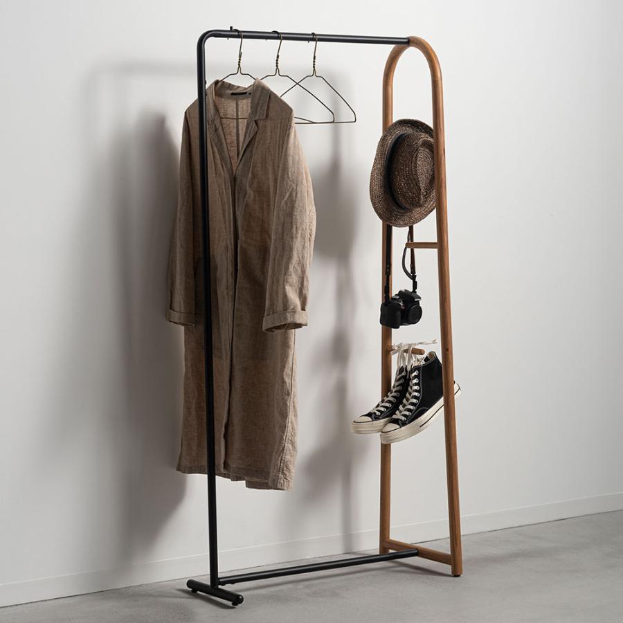 ハンガーラック スリム おしゃれ 洋服ラック 洋服掛け 木製 コンパクト 収納 モダン シンプル 個性的 北欧 リビング 玄関 寝室 ナチュラル ブラウン form 東谷 | 東谷 | 06