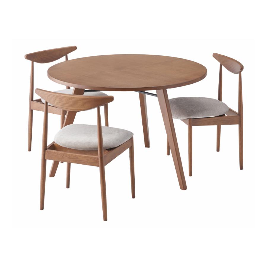ダイニングテーブル 直径110cm 丸 食卓 ラウンド 円形 丸型 丸い 円卓 4人掛け 木製 天然木 オーク ウッド 3本脚 おしゃれ 北欧 ナチュラル form 東谷 | 東谷 | 17