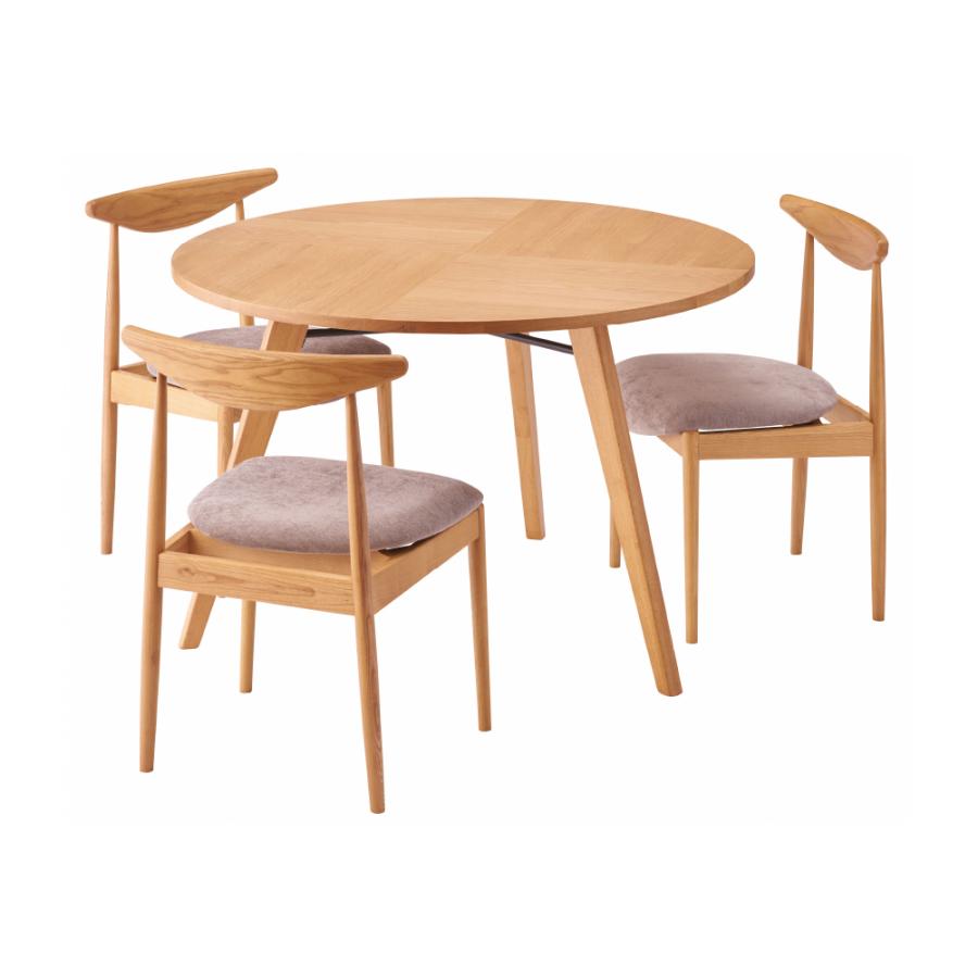 ダイニングテーブル 直径110cm 丸 食卓 ラウンド 円形 丸型 丸い 円卓 4人掛け 木製 天然木 オーク ウッド 3本脚 おしゃれ 北欧 ナチュラル form 東谷 | 東谷 | 19
