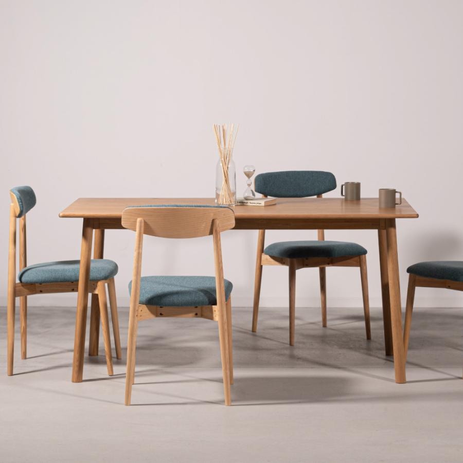 ダイニングテーブル 幅150cm 食卓机 長方形 4人掛け 木製 天然木 オーク ウッド 丸脚 角丸 ワイド 大きめ 大きい 大型 おしゃれ 北欧 ナチュラル form 東谷 | 東谷 | 14