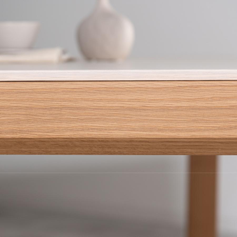 ダイニングテーブル 幅150cm 食卓机 長方形 四角 角型 4人掛け モルタル調 石目調 ストーン柄 木製 天然木 ワイド 大きい 北欧 ナチュラル ブラウン form 東谷 | 東谷 | 07