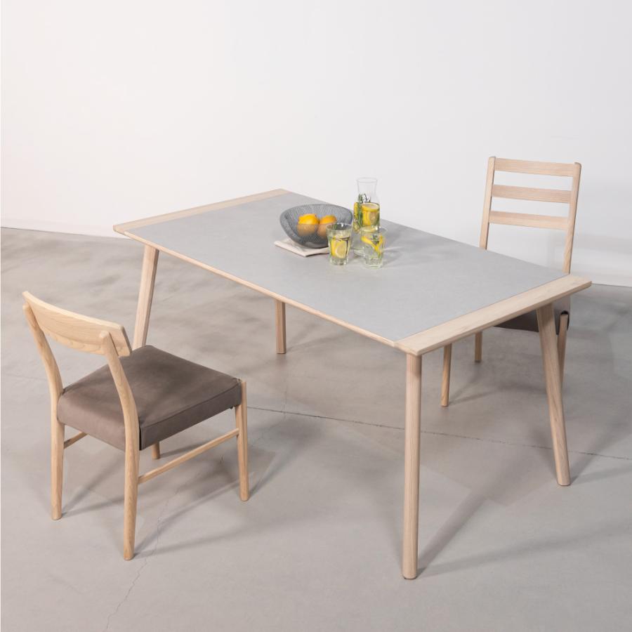 ダイニングテーブル 幅150cm 食卓机 長方形 四角 角型 4人掛け モルタル調 石目調 ストーン柄 木製 天然木 スンカイ 丸脚 ワイド 大きい おしゃれ form 東谷 | 東谷 | 16