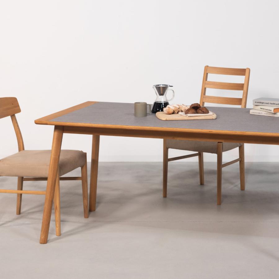 ダイニングテーブル 幅150cm 食卓机 長方形 四角 角型 4人掛け モルタル調 石目調 ストーン柄 木製 天然木 スンカイ 丸脚 ワイド 大きい おしゃれ form 東谷 | 東谷 | 17