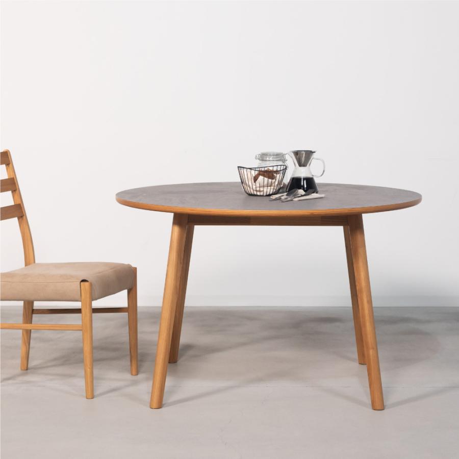 ダイニングテーブル 直径110cm 丸 食卓 ラウンド 円形 丸型 丸い 円卓 4人掛け 木製 天然木 石目調 ウッド おしゃれ 北欧 ナチュラル ブラウン form 東谷 | 東谷 | 10
