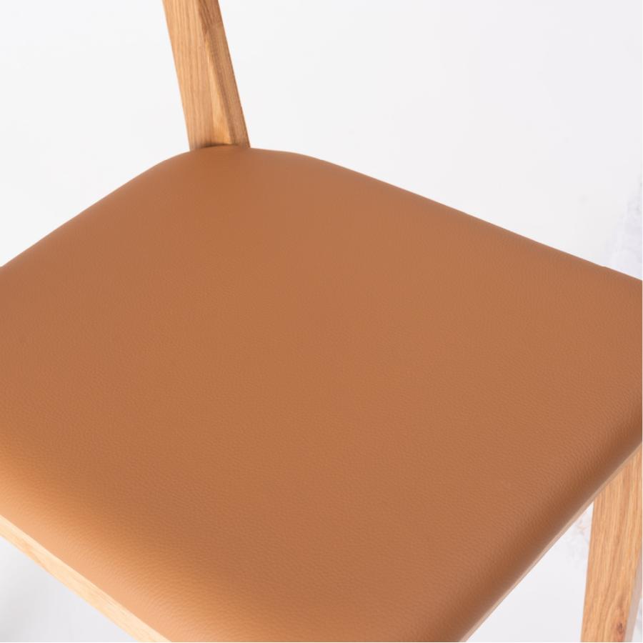 ダイニングチェア 座面高44.5cm 椅子 おしゃれ 食卓 イス 北欧 木製 リビング レザー 1脚 完成品 いす 背もたれ アームレス 本革 天然木 キャメル form 東谷 | 東谷 | 01