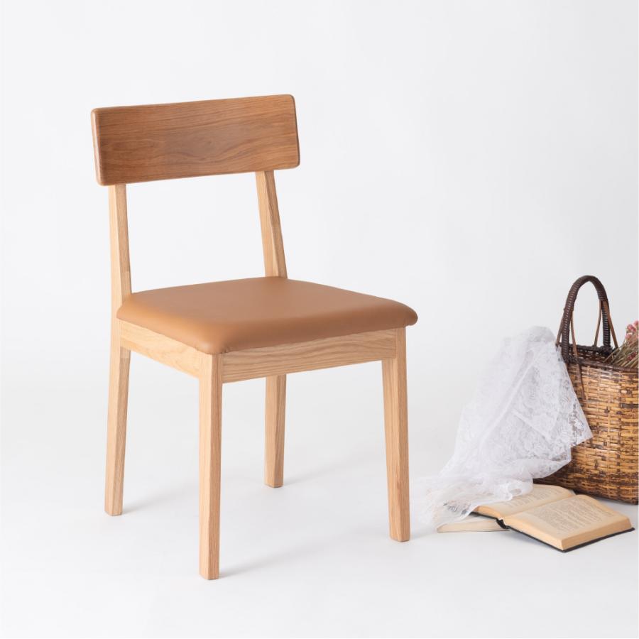 ダイニングチェア 座面高44.5cm 椅子 おしゃれ 食卓 イス 北欧 木製 リビング レザー 1脚 完成品 いす 背もたれ アームレス 本革 天然木 キャメル form 東谷 | 東谷 | 02