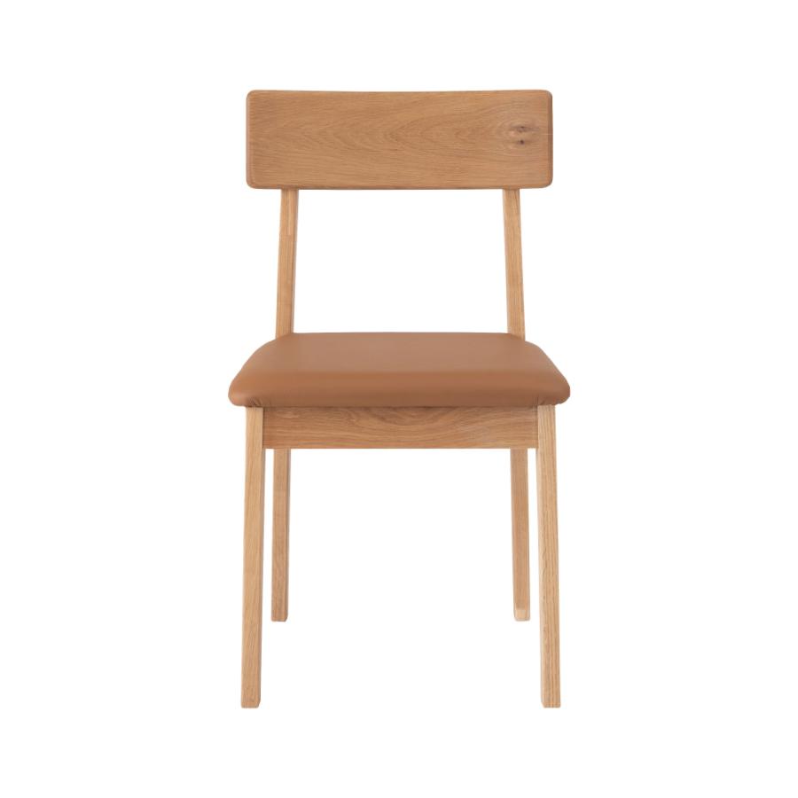 ダイニングチェア 座面高44.5cm 椅子 おしゃれ 食卓 イス 北欧 木製 リビング レザー 1脚 完成品 いす 背もたれ アームレス 本革 天然木 キャメル form 東谷 | 東谷 | 08