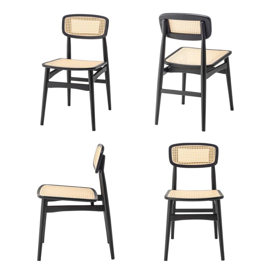 ダイニングチェア 座面高45cm 椅子 おしゃれ 食卓 ラタン イス 北欧 木製 リビング 1脚 完成品 いす 背もたれ モダン シンプル ナチュラル ブラック form 東谷 | 東谷 | 14