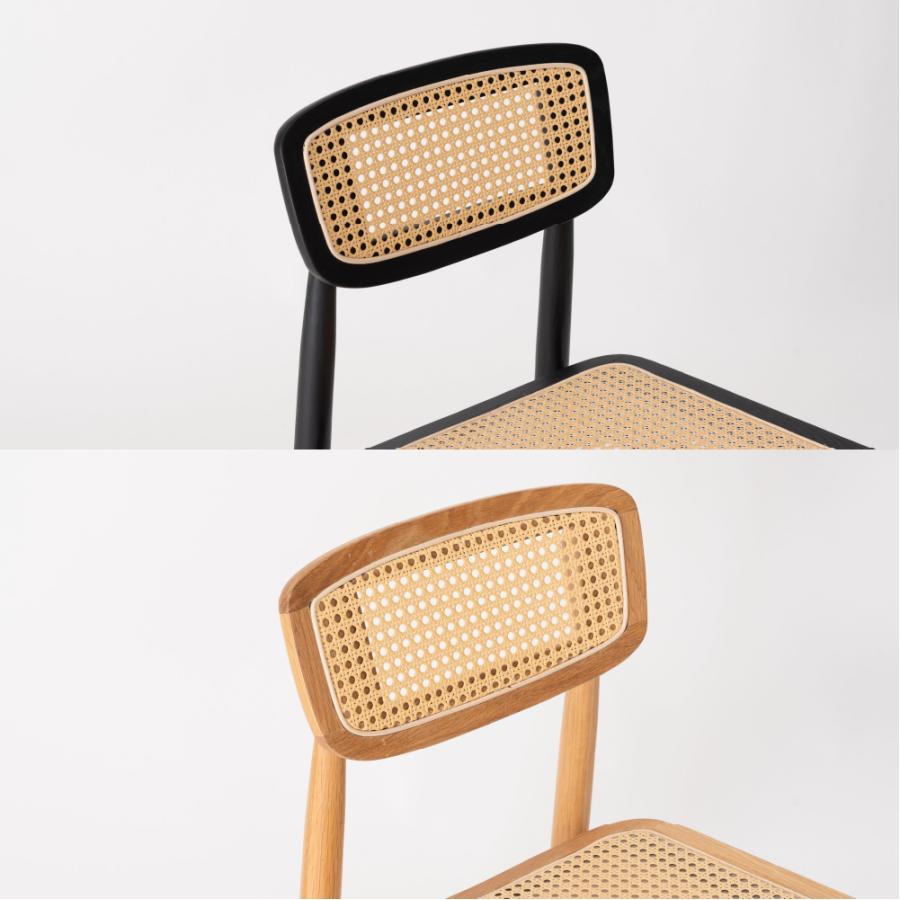 ダイニングチェア 座面高45cm 椅子 おしゃれ 食卓 ラタン イス 北欧 木製 リビング 1脚 完成品 いす 背もたれ モダン シンプル ナチュラル ブラック form 東谷 | 東谷 | 03