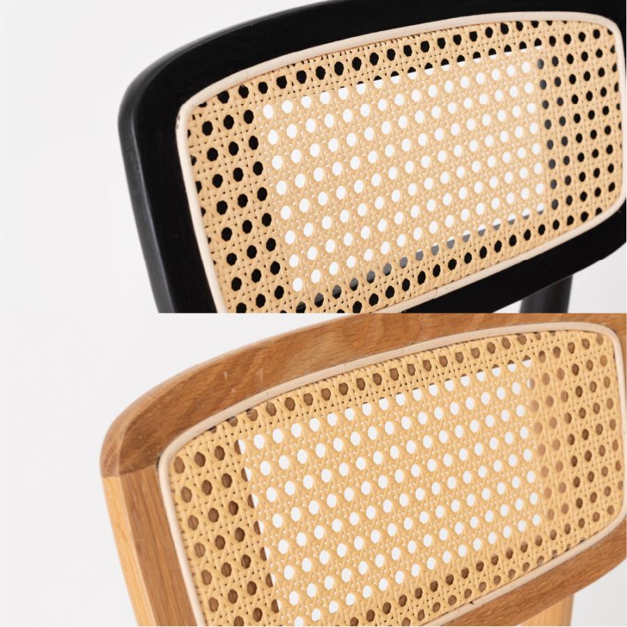 ダイニングチェア 座面高45cm 椅子 おしゃれ 食卓 ラタン イス 北欧 木製 リビング 1脚 完成品 いす 背もたれ モダン シンプル ナチュラル ブラック form 東谷 | 東谷 | 04