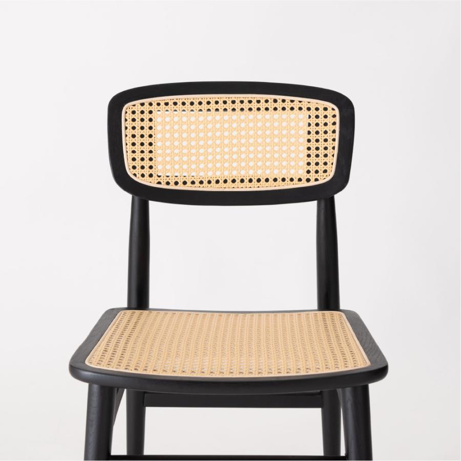 ダイニングチェア 座面高45cm 椅子 おしゃれ 食卓 ラタン イス 北欧 木製 リビング 1脚 完成品 いす 背もたれ モダン シンプル ナチュラル ブラック form 東谷 | 東谷 | 08