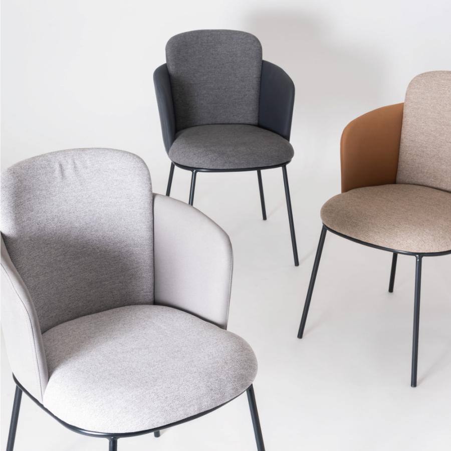 ダイニングチェア 座面高45cm 椅子 おしゃれ 食卓 イス 北欧 リビング 肘付き 肘掛け レザー 1脚 いす  背もたれ アイアン モダン ベージュ グレー form 東谷 | 東谷 | 16