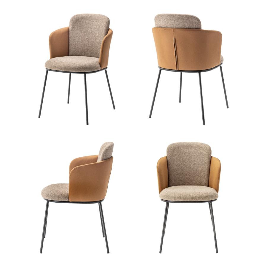 ダイニングチェア 座面高45cm 椅子 おしゃれ 食卓 イス 北欧 リビング 肘付き 肘掛け レザー 1脚 いす  背もたれ アイアン モダン ベージュ グレー form 東谷 | 東谷 | 18