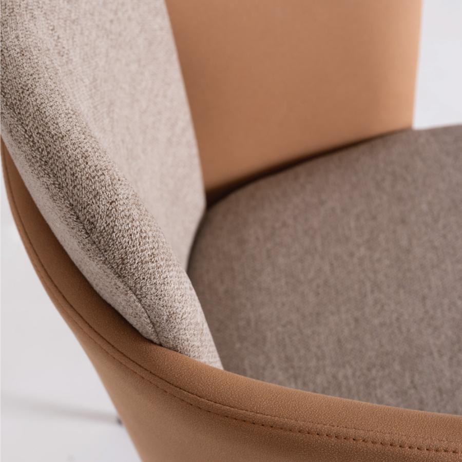 ダイニングチェア 座面高45cm 椅子 おしゃれ 食卓 イス 北欧 リビング 肘付き 肘掛け レザー 1脚 いす  背もたれ アイアン モダン ベージュ グレー form 東谷 | 東谷 | 06