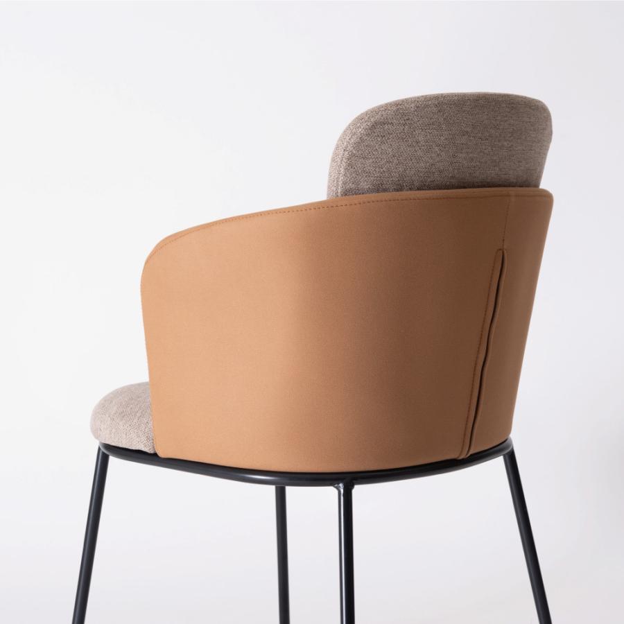 ダイニングチェア 座面高45cm 椅子 おしゃれ 食卓 イス 北欧 リビング 肘付き 肘掛け レザー 1脚 いす  背もたれ アイアン モダン ベージュ グレー form 東谷 | 東谷 | 09