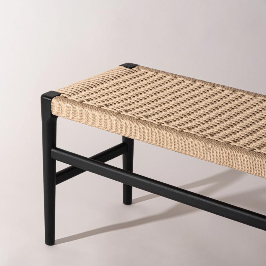 ダイニングベンチ 座面高44cm 長椅子 リビング イス ペーパーコード 鹿の子編み ナチュラル ブラック モダン シンプル 北欧 フットベンチ 木製 天然木 form 東谷 | 東谷 | 04