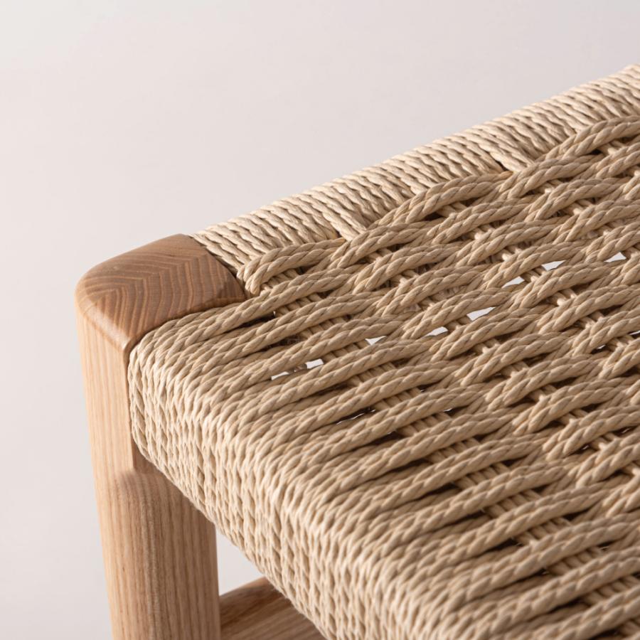 ダイニングベンチ 座面高44cm 長椅子 リビング イス ペーパーコード 鹿の子編み ナチュラル ブラック モダン シンプル 北欧 フットベンチ 木製 天然木 form 東谷 | 東谷 | 05