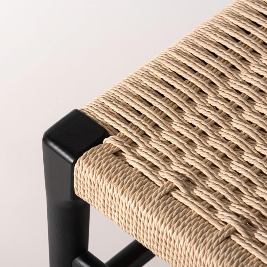 ダイニングベンチ 座面高44cm 長椅子 リビング イス ペーパーコード 鹿の子編み ナチュラル ブラック モダン シンプル 北欧 フットベンチ 木製 天然木 form 東谷 | 東谷 | 06