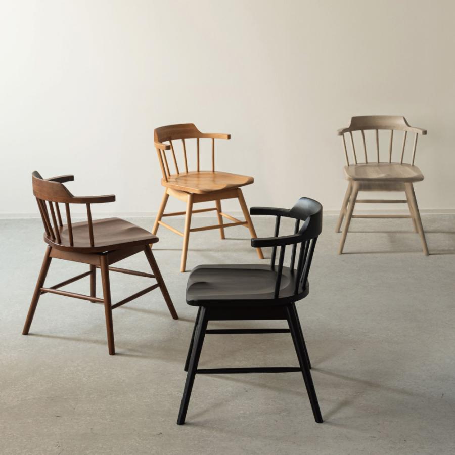 ダイニングチェア 座面高43cm 回転 おしゃれ 食卓 イス ウィンザーチェア 北欧 肘付き 木製 リビング 回転式 肘掛け 1脚 いす 背もたれ モダン form 東谷 | 東谷 | 14