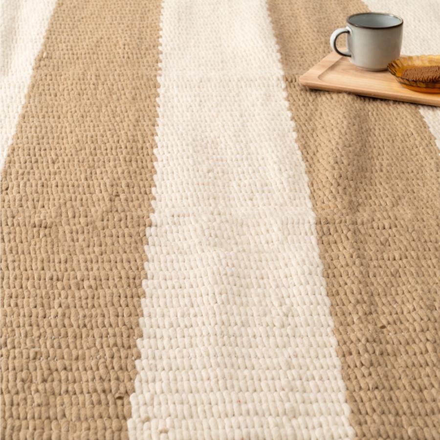 ラグ マット 130×190cm 約1.5畳 大判 厚め 厚手 コットン ウール 絨毯 じゅうたん 敷物 リビング 大きい ワイド 広い おしゃれ もこもこ 無地 北欧 form 東谷 | 東谷 | 06