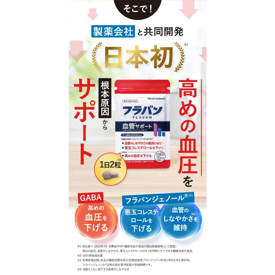 フラバン 血管サポート 30日分 60粒 毎日の健康習慣 高めの血圧を