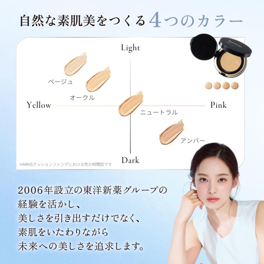 HARIAS クッションコンパクト オークル フェイスパウダーパフ2セット HARIAS（ハリアス） (公式) 2点セット 薬用クッションファンデーション