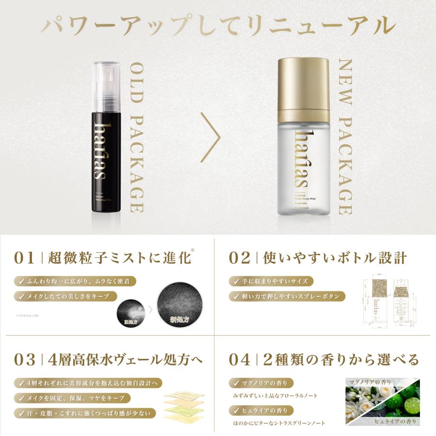 【NEW】HARIAS ハリアス (公式) リニューアル メイクキープミスト メイク崩れ防止 ミスト うるおい メイクキープ 保湿 美容液 ツヤ肌 敏感肌 メイク直し | HARIAS | 03