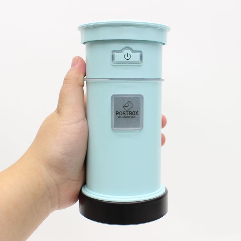 HIRO ポスト型 ミニアロマ加湿器 USBポート付き URURU POSTBOX ブルー